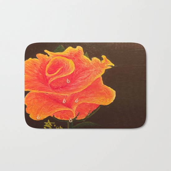 Orange Dream Rose in Acrylic Bath Mat