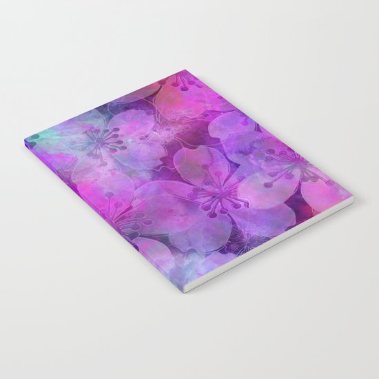 Fancy Floral watercolor pattern pink Notebook