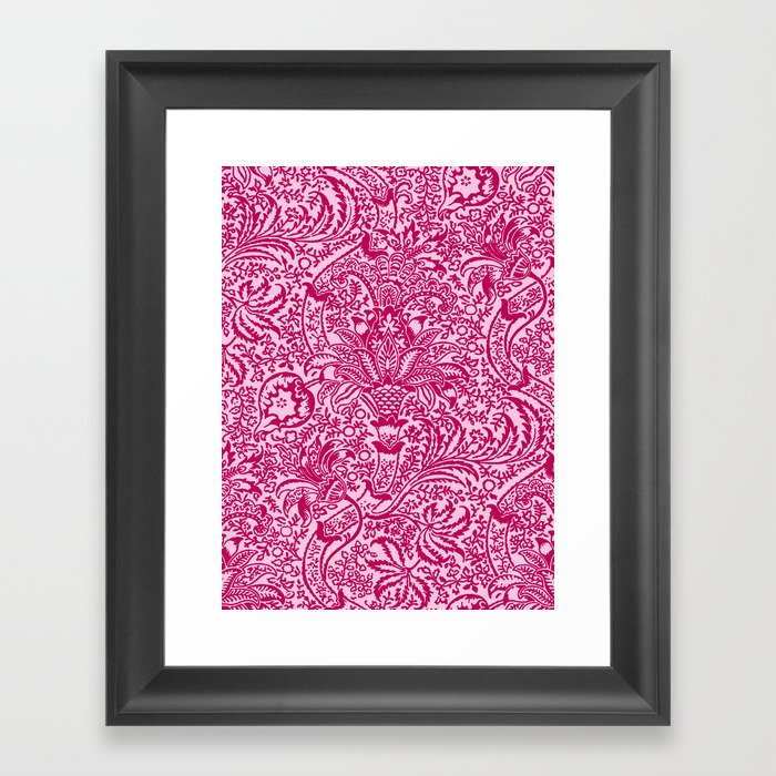 William Morris Indian, Deep Fuchsia Pink  Framed Art Print