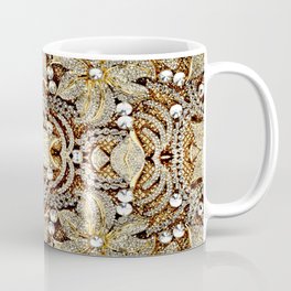 sophisticated jewelry flower silver champagne gold rhinestone Mug