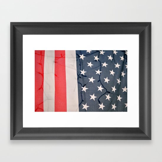 Flag Lights Framed Art Print