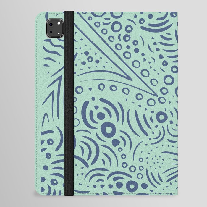 Intricate Exotic Pattern Blue iPad Folio Case