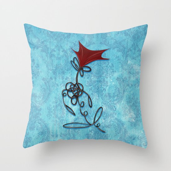 Twisted Rose Throw Pillow