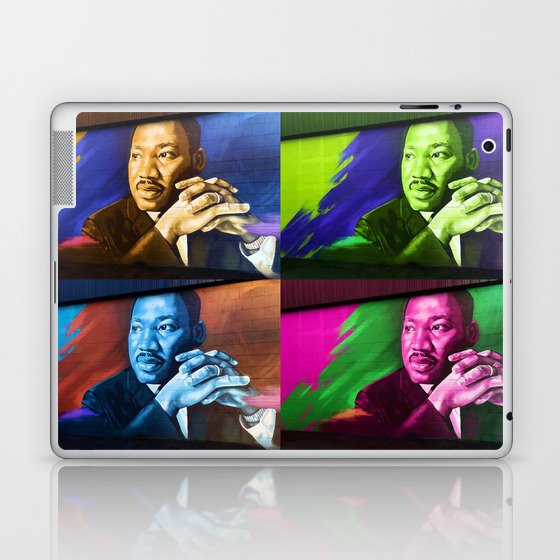Martin Luther King African American civil rights black lives matter colorful collage portrait painting Laptop & iPad Skin