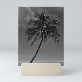 THE PALM | collage | glitter | shiny | summer | beach | black and white | diamonds | creative | hot Mini Art Print