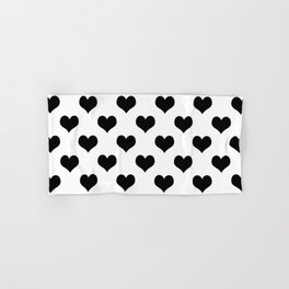 White And Black Heart Minimalist Hand & Bath Towel