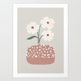 Terrazzo & Flowers Art Print