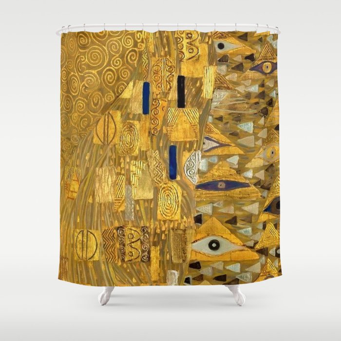 All the World is Gold symbolist portrait painting by Gustav Klimt Shower Curtain