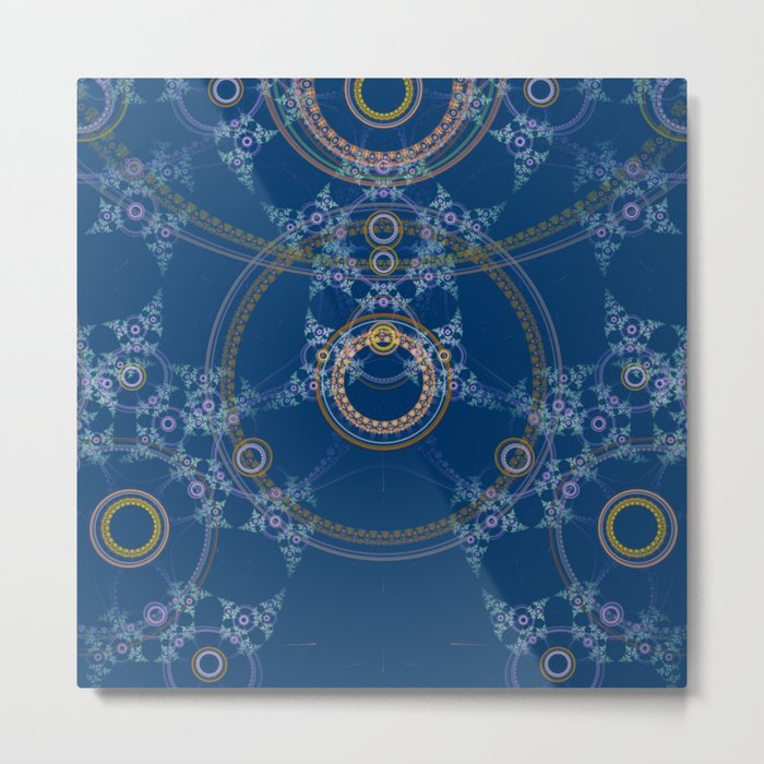 Blue mandala texture Metal Print