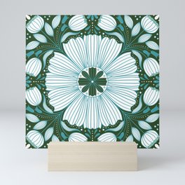Vintage floral Tile Mini Art Print