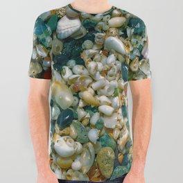 Olive Tones Sea Shell Sand All Over Graphic Tee