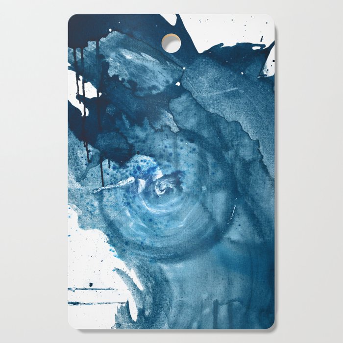 4 Am Thoughts 3 A Minimal Abstract Painting In Blue By Alyssa Hamilton Art Cutting Board By Blushingbrushstudio Society6