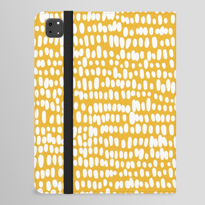 Spotted Preppy Dots Abstract in Yellow iPad Folio Case