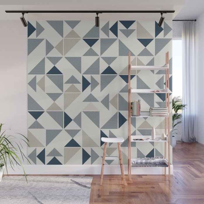 Abstract Geometric Triangle Pattern Wall Mural By Mesutok Society6
