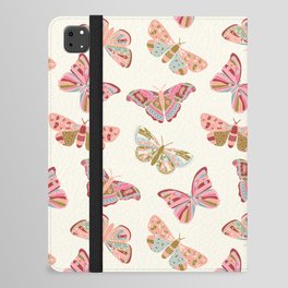 Vintage Butterflies - pattern iPad Folio Case | Curated, Fun, Vintage, Pink Green, Colorful, Green, Playful, Nature, Pink, Fly 
