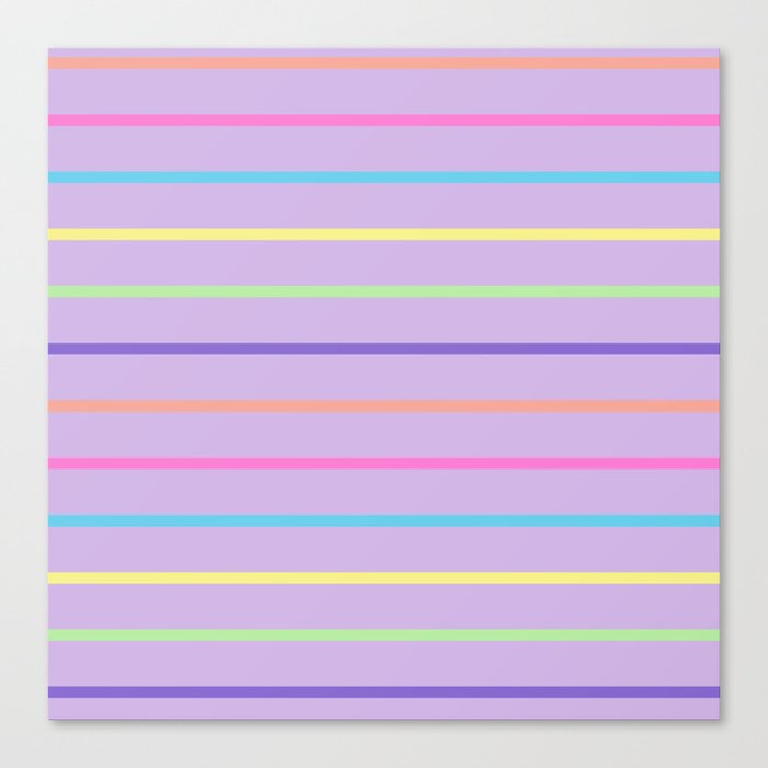 Rainbow Stripes - Lavender Canvas Print