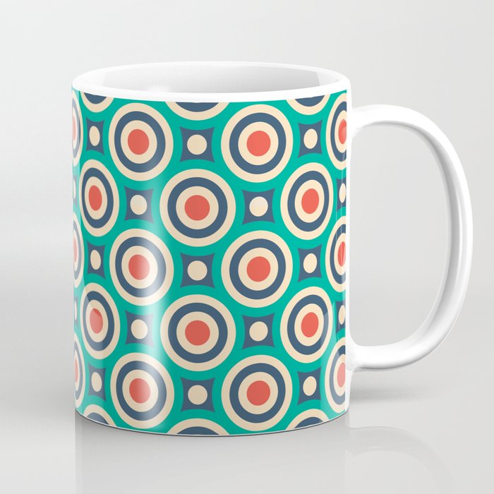 Mid Century Modern Circles Retro Bullseye Pattern Coffee Mug