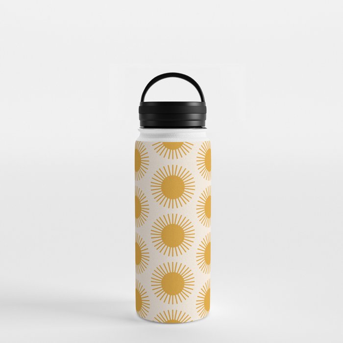 Golden Sun Pattern Water Bottle