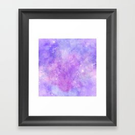 Purple Pink Nebula Painting Framed Art Print