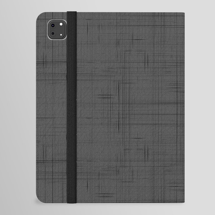 Modern Minimal Black Textured Fabric Pattern iPad Folio Case