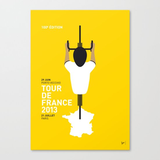 MY TOUR DE FRANCE MINIMAL POSTER 2013 Canvas Print