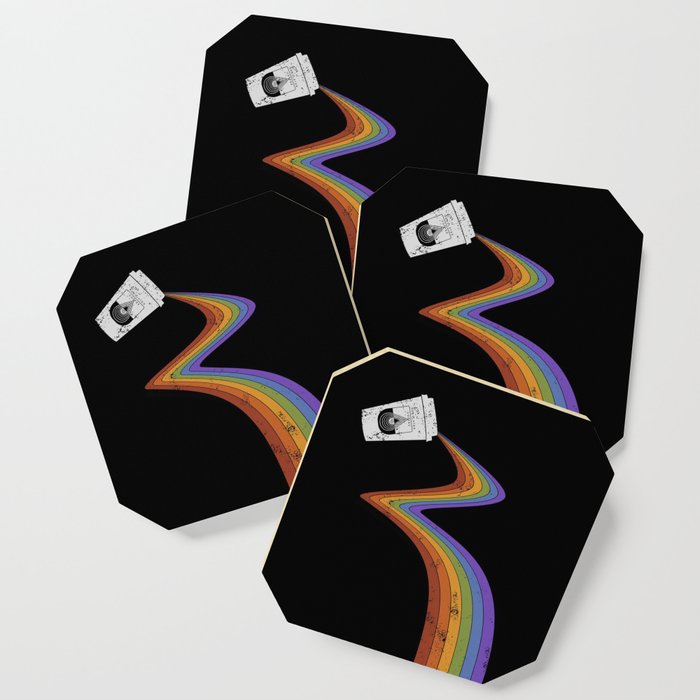 Coffee Cup Rainbow Pour Abstract Barista Wall Hanging Artwork Graphic Design Coaster By Regulatedbycoffee Society6