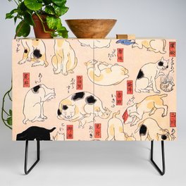 Cats for the Stations and Positions of the Tokaido Road print 2 portrait Credenza