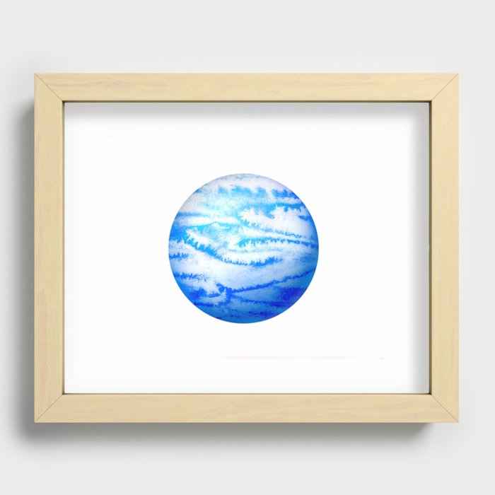 Illustration of watercolor round planet Recessed Framed Print