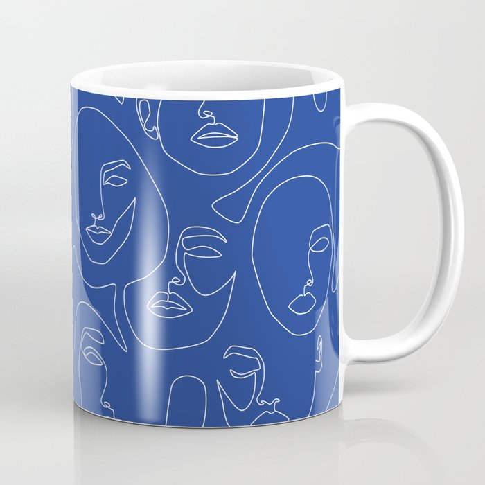 Faces In Blue Coffee Mug