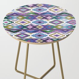 Purple geometric aztec pattern colorful decoration mexican clothes ethnic boho chic Side Table