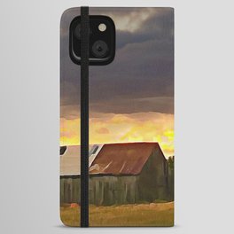 Old country tobacco barn iPhone Wallet Case
