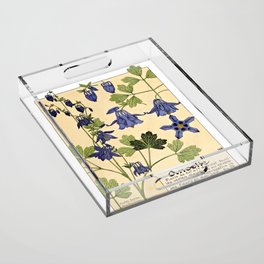 Maurice Verneuil - Ancolie - botanical poster Acrylic Tray