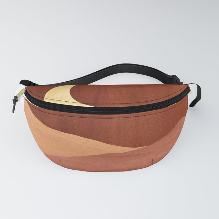 TERRACOTTA NIGHT, abstract landscape, moon and desert Fanny Pack