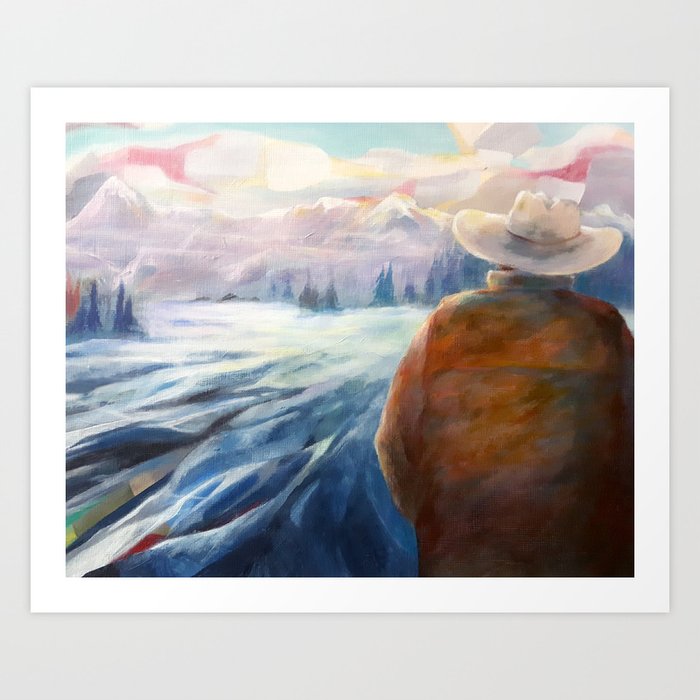 Behind the Mountains Art Print