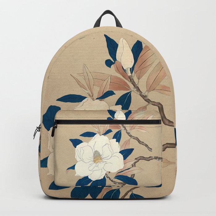 Magnolia - botanical illustration - vintage art - neutral colors - japanesse Backpack