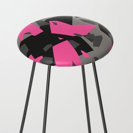 Black\Grey\Pink Geometric Camo Counter Stool