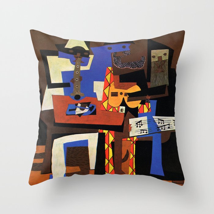 Pablo Picasso Three Musicians II Throw Pillow