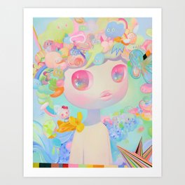 'Sunshine' cute colorful rainbow pastel art Art Print