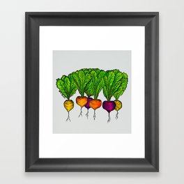 Rainbow beets Framed Art Print