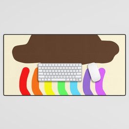 Rainbow rain Desk Mat