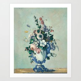 Paul Cezanne, Flowers in a Rococo Vase,1876 Art Print | Pastels, Painting, Floral, Oil, Rococo, Vintage, Vase, Cezanne, Pretty, Paul 