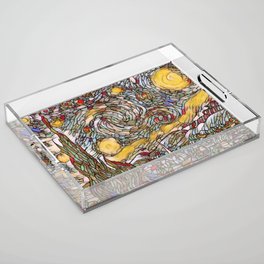 Van Gogh The Starry Night Stained Glass Acrylic Tray