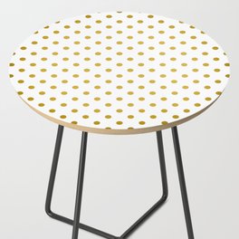 Gradient Gold Polka Dots Pattern on White Side Table