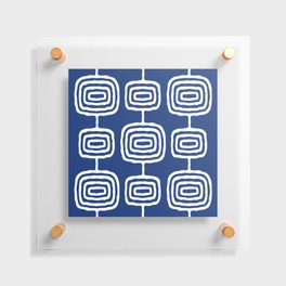 Mid Century Modern Atomic Rings Pattern 133 Blue Floating Acrylic Print