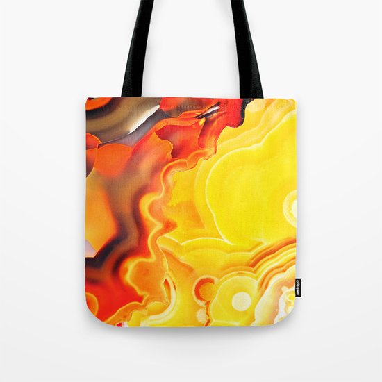 Earth's Fantasy, from the Lithosphere emerges Beauty - Agate Tote Bag