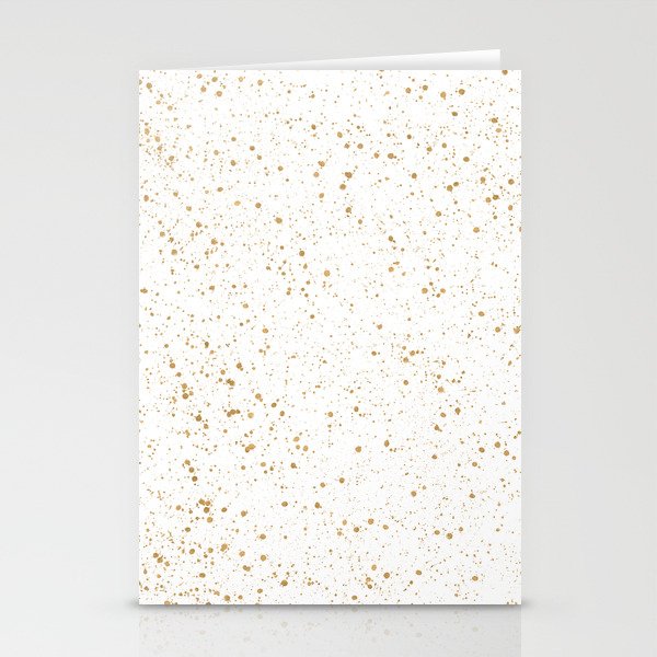 Pretty White and Gold Speckled Pattern Stationery Cards