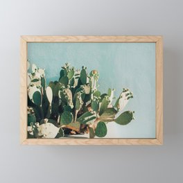 Prickly pear cactus in Marfa, West Texas Framed Mini Art Print