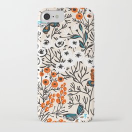 Butterflies And Flowers Seamless Pattern iPhone Case