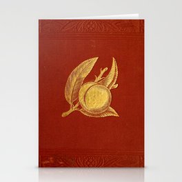 Gilded peach from "Peach Culture" by James Alexander Fulton, 1882 Stationery Cards