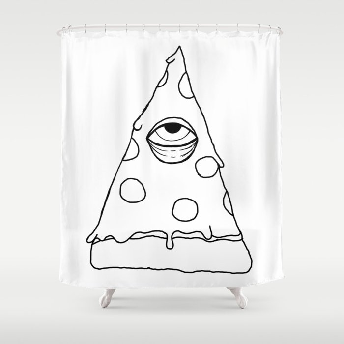 Illuminati Pizza Swag Pepperoni Confirmed Black Shower Curtain